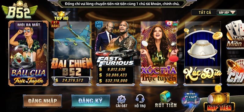 Nhà cái B52 Club với 1.500+ trò chơi, hoàn trả 2% mỗi ngày